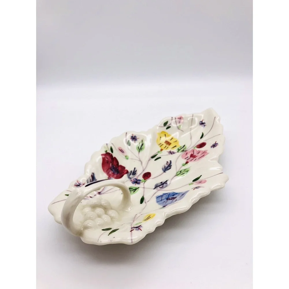 Blue Ridge China Southern Potteries Cottage Core Celery Relish Nappy Dish Floral